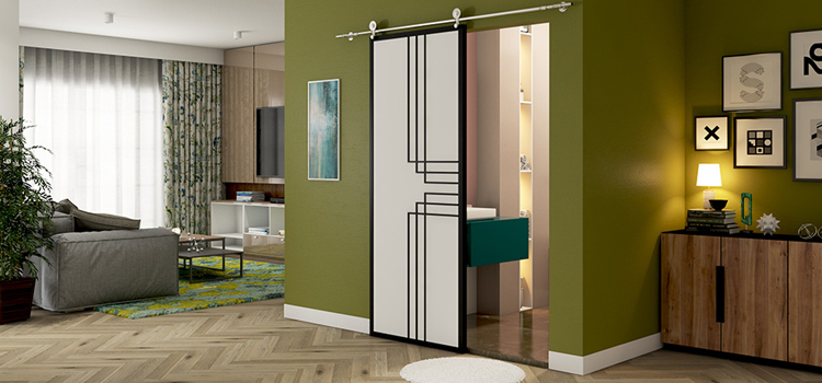 sliding bathroom door installation in Pleasanton